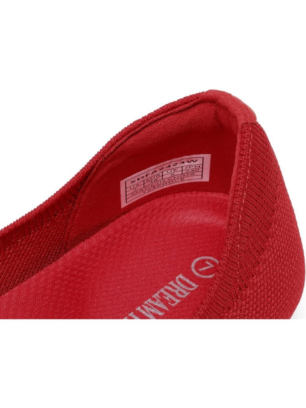 DREAM PAIRS Women's Red Rubber Knit Foldable Round Toe Flats Comfortable Shoes - Picture 6 of 6